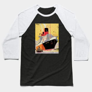 Poster Retro Ship Vintage Cruise Vessel Baseball T-Shirt